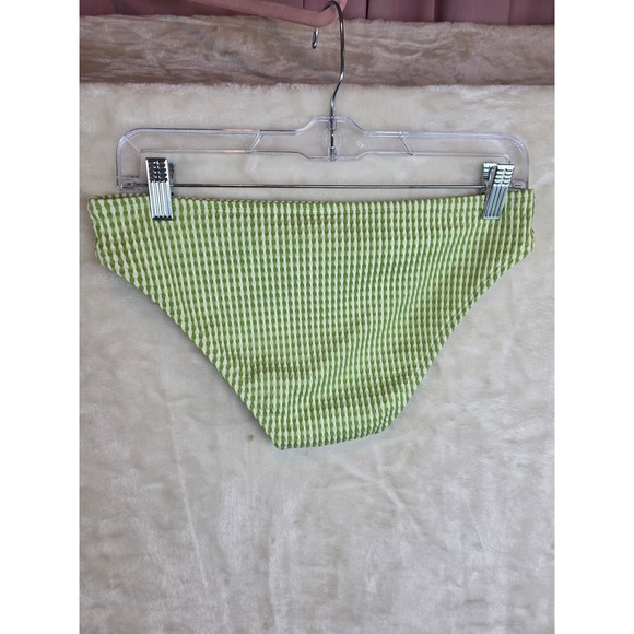 Xhilaration Lime Green White Textured Stripe Bikini Set Top S Bottom M - Picture 8 of 12